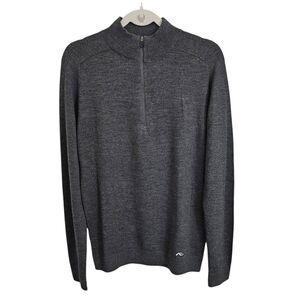Kjus Sweater Men Medium Gray Wool Kulm Engineered Knit Half Zip Ventilation NWOT